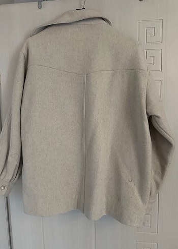 Bej Kadın Keten Midi Kaban - Görsel 3