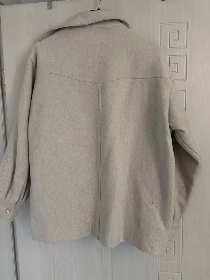 Bej Kadın Keten Midi Kaban - Görsel 3