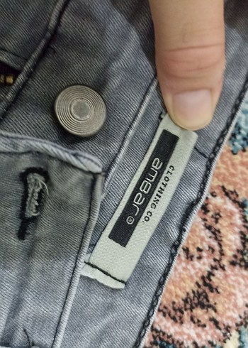 m Beden Gri Kadın Denim dar Kesim Jean