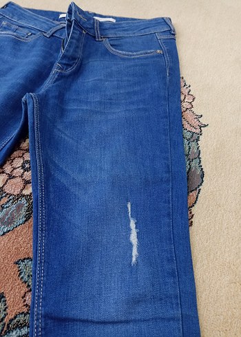 42 Beden Kadın Mavi Regular Fit Denim Jean