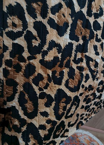 Kahverengi Leopar Desenli Kadın Uzun Pilili Etek - Görsel 4