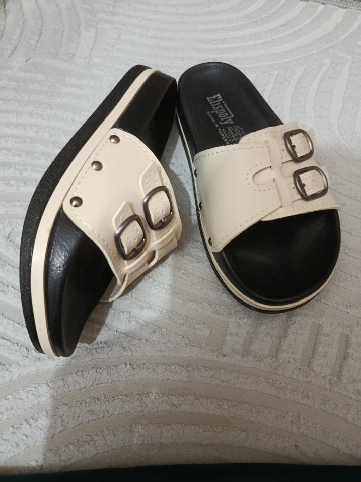 Bej Tokalı Düz Topuklu Kadın Terlik - Görsel 3