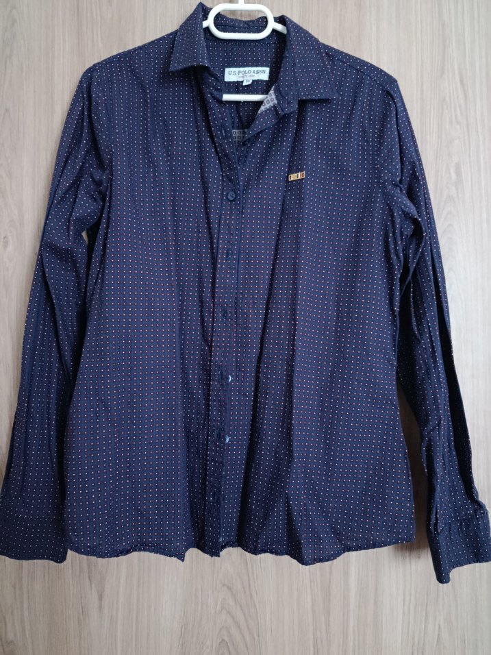 U.S. Polo Assn. Bordo Desenli Kadın Gömlek - Görsel 2