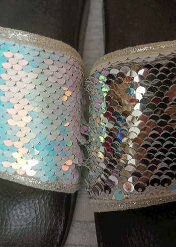 Parlak Pul Detaylı Kadın Deniz Kızı Terlik - Görsel 4