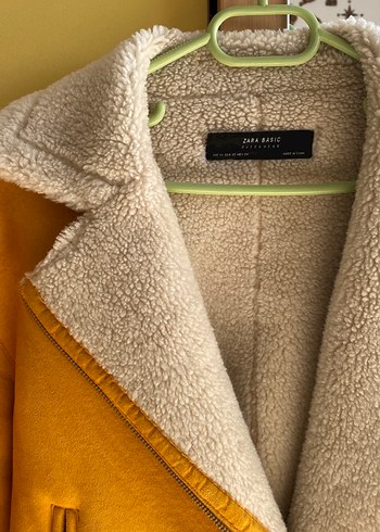 Kürklü Sarı Süet Kadın Ceket - Görsel 2