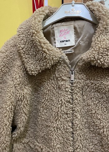 Kahverengi Peluş Kadın Ceket - Görsel 2