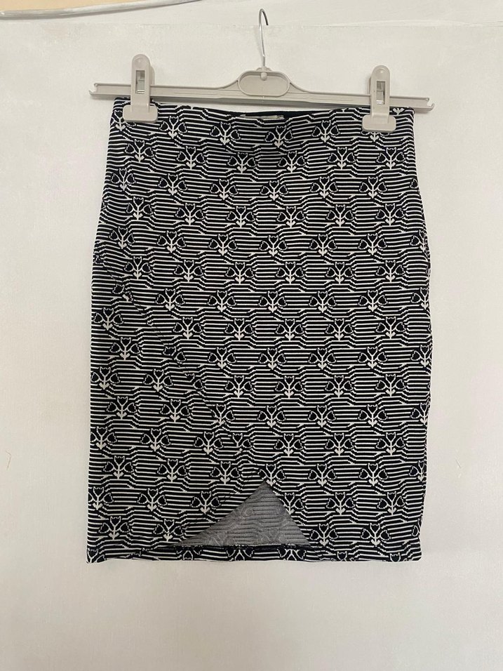 Zebra Desenli Pilili Midi Hamile Eteği - Görsel 2