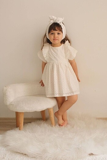 Zara ZARA BEYAZ FİSTO ELBİSE