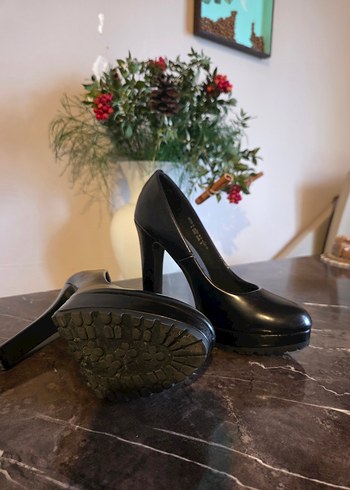 Siyah Platform Topuklu Kadın Stiletto - Görsel 2