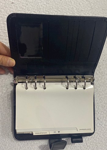 Siyah Düğmeli Deri ajanda - Görsel 3