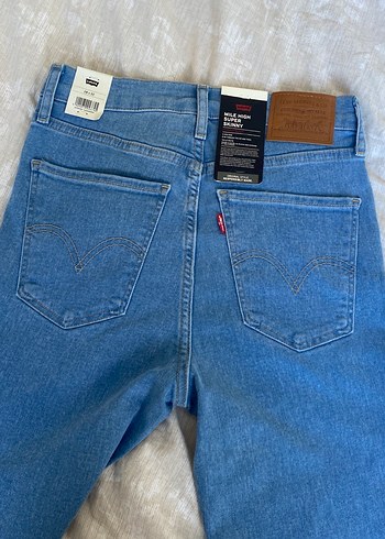 Düğmeli Kadın Mavi Denim Pantolon - Görsel 6
