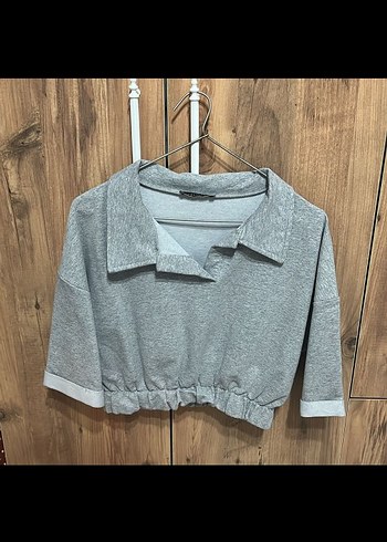 Gri Mini Kadın Sweatshirt