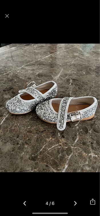 22 Beden gri Renk İpobomi silver sparkle babet