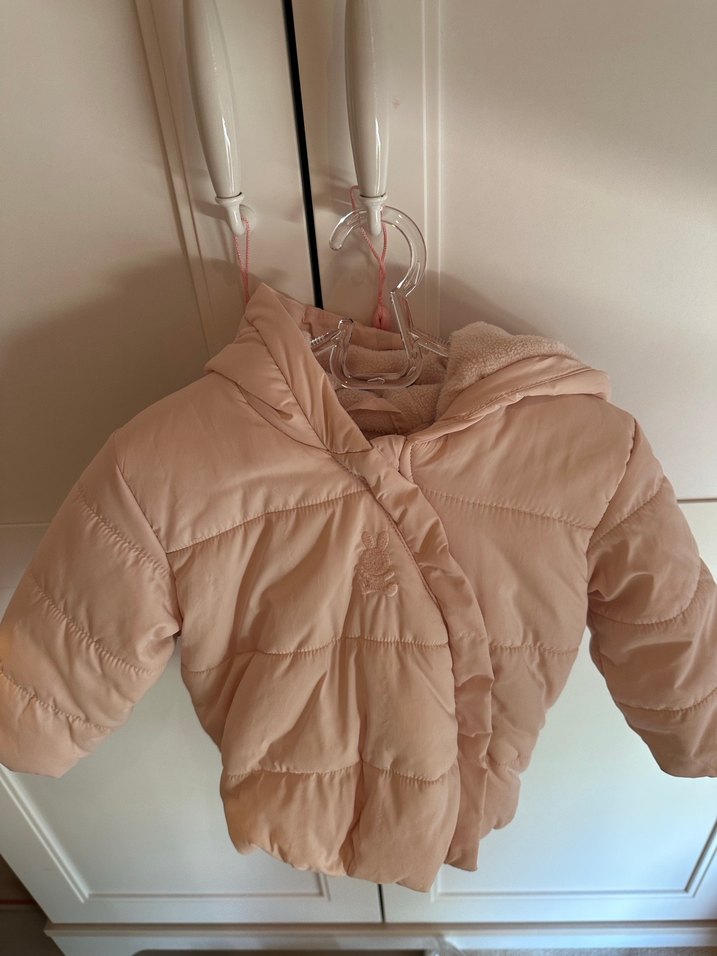 Benetton içi polarlı ayıcık kulaklı mont - Görsel 5