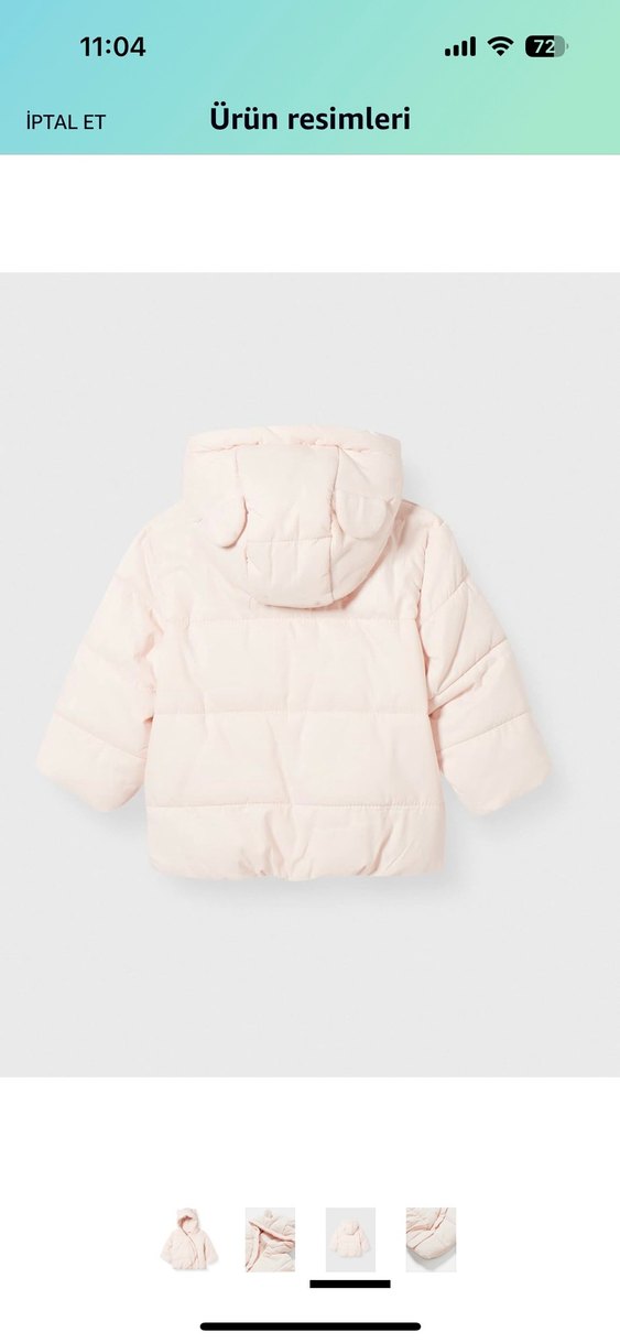 Benetton içi polarlı ayıcık kulaklı mont - Görsel 3