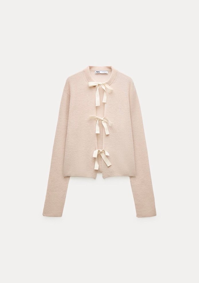 Zara fiyonk detaylı triko hırka  - Görsel 2