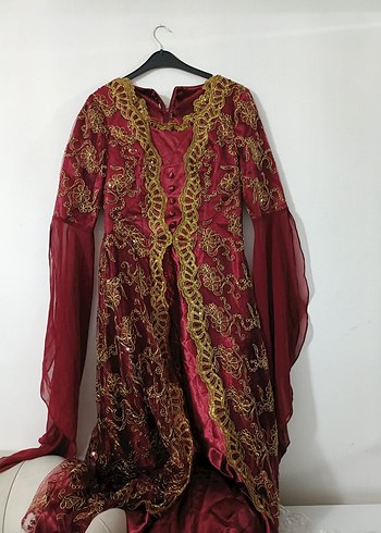 Bindalli Bordo Uzun Kollu İşlemeli