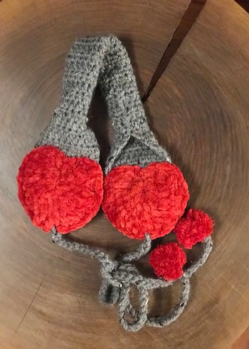 Zara model Kalp ponponlu örgü Kulaklık - Görsel 2