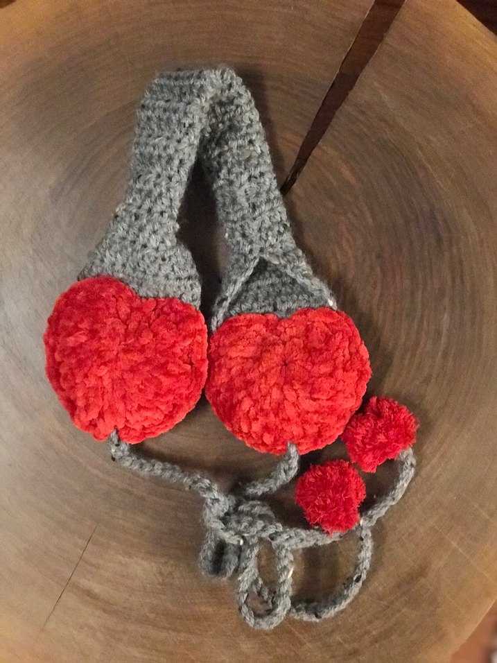 Zara model Kalp ponponlu örgü Kulaklık - Görsel 2