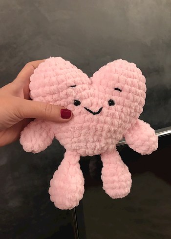 Pembe Peluş Kalp Oyuncak & II Love You - Görsel 3