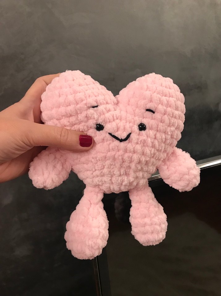 Pembe Peluş Kalp Oyuncak & II Love You - Görsel 3