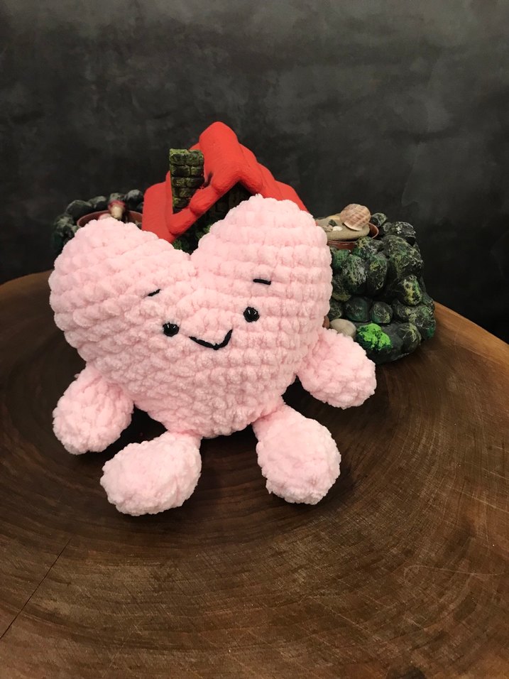 Pembe Peluş Kalp Oyuncak & II Love You - Görsel 2