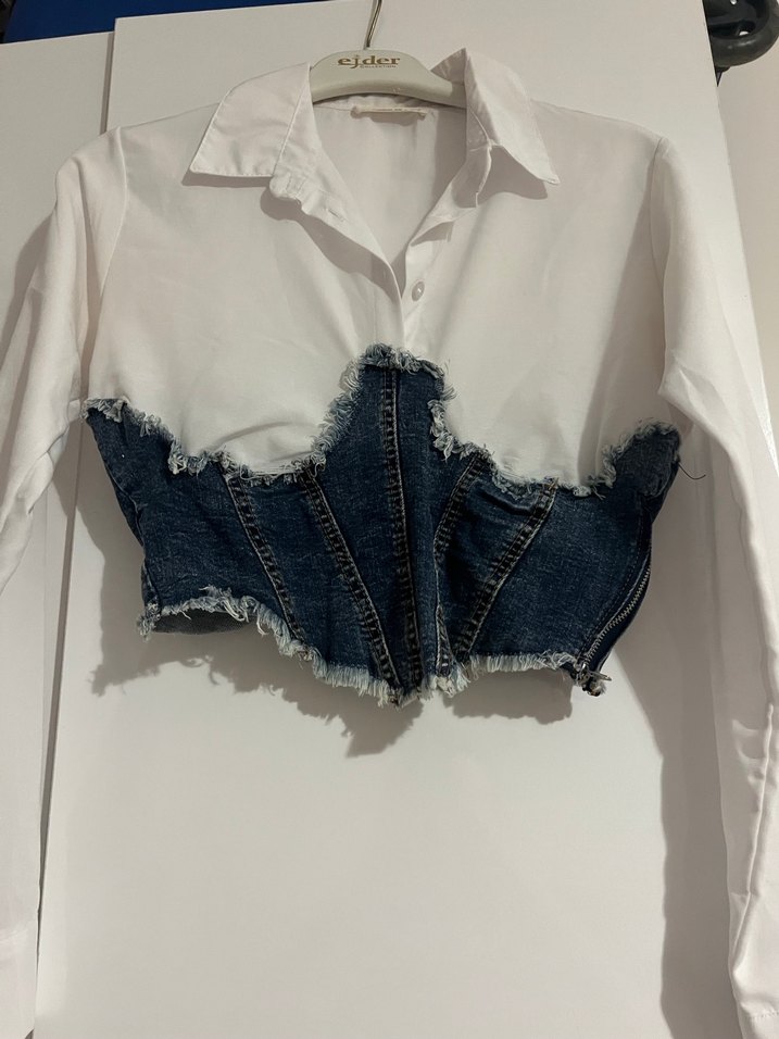 Düğmeli kot detaylı Gömlek - Görsel 2