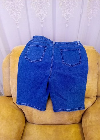 46 Beden mavi Renk Kadın Mavi Denim Mini Şort etiket yarı fiyatına
