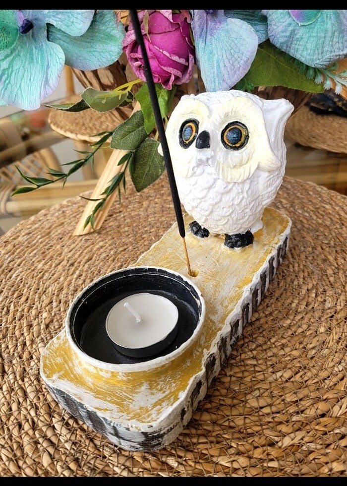 Baykuş Figürlü Mumluk ve Tütsülük  - Görsel 2