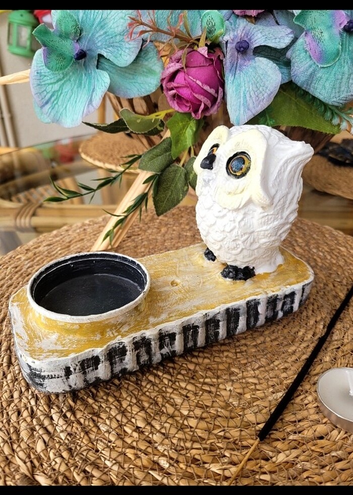 Baykuş Figürlü Mumluk ve Tütsülük  - Görsel 4