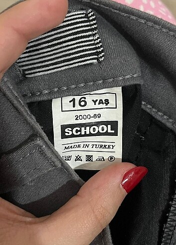 16-17 Yaş Beden gri Renk erkek pantalon 