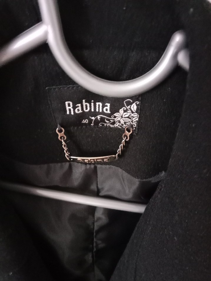 Düğmeli Siyah Uzun Yün Kaban - Görsel 2