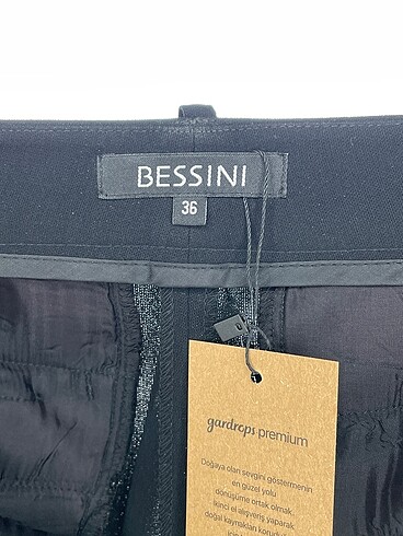 36 Beden siyah Renk Bessini Kumaş Pantolon %70 İndirimli.