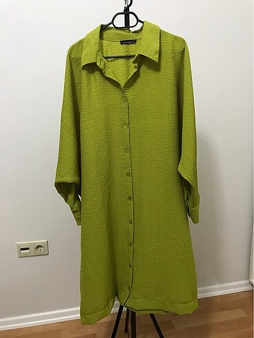 Zara Soi Design Gofre Yağ Yeşili Gömlek