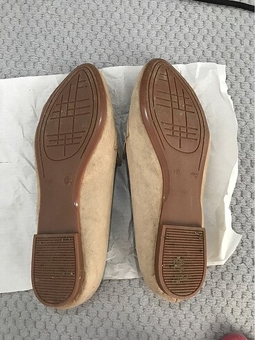 Zara Bej Süet Loafer Babet Ayakkabı
