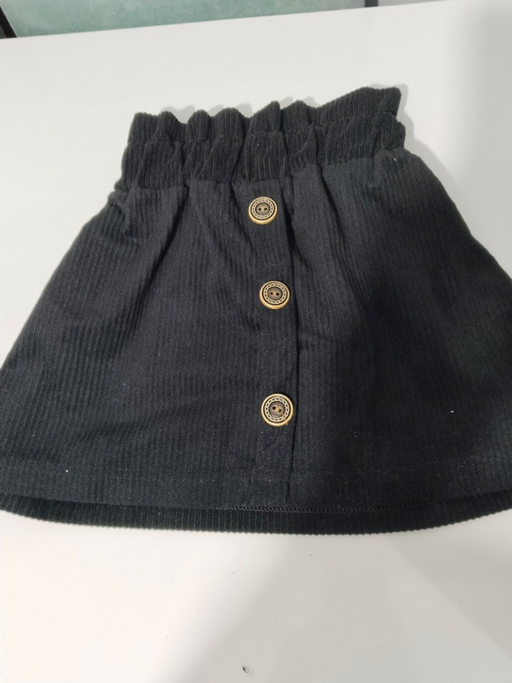 Düğmeli Kırmızı Ekose Mini Etek 2 4 yaş arası - Görsel 2