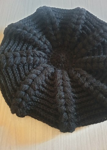 Siyah Örgü Kadın Bere - Görsel 3