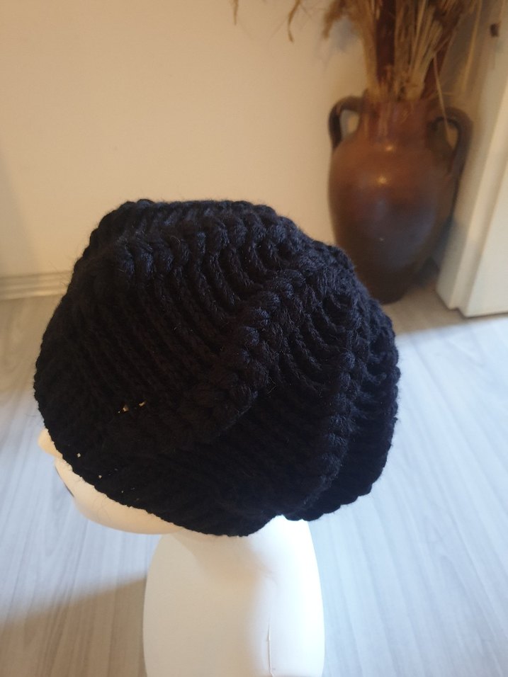 Siyah Örgü Kadın Bere - Görsel 2