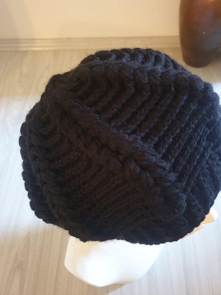 Siyah Örgü Kadın Bere - Görsel 4