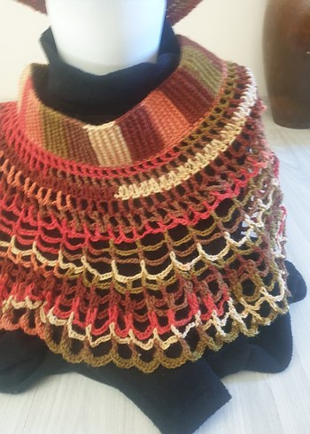 Renkli Volanlı Kadın Örgü yaka aksesuarı - Görsel 10