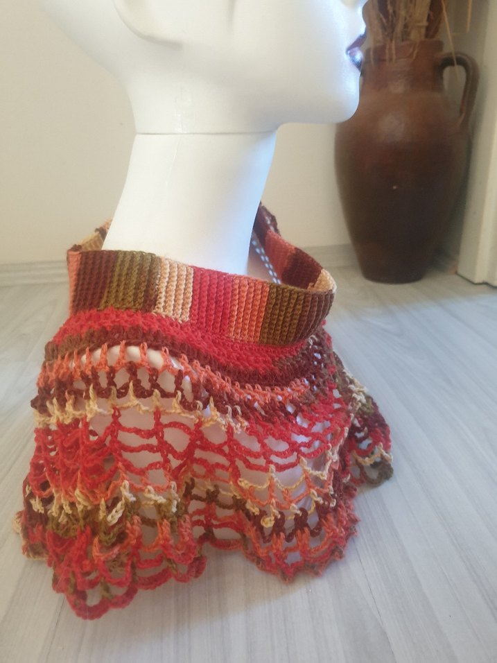 Renkli Volanlı Kadın Örgü yaka aksesuarı - Görsel 5