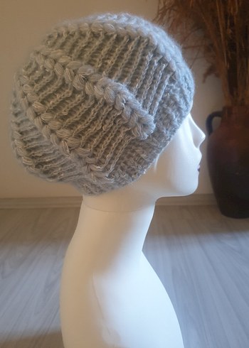 Buz mavisiÖrgü Kadın Bere - Görsel 9