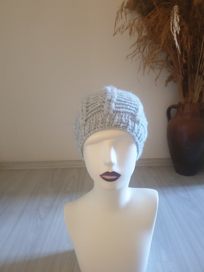 Buz mavisiÖrgü Kadın Bere - Görsel 2