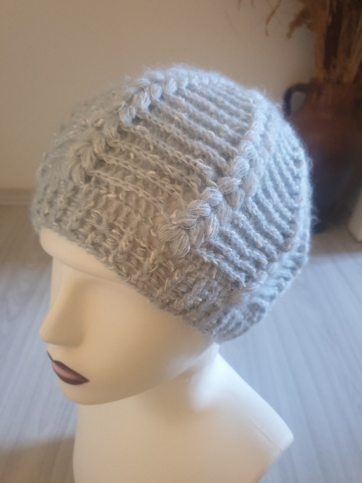 Buz mavisiÖrgü Kadın Bere - Görsel 4