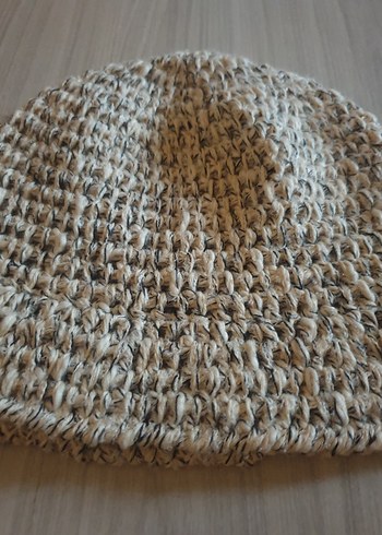 Bej Gri Örgü Bohem Kadın Şapka - Görsel 6