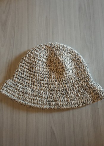 Bej Gri Örgü Bohem Kadın Şapka - Görsel 5