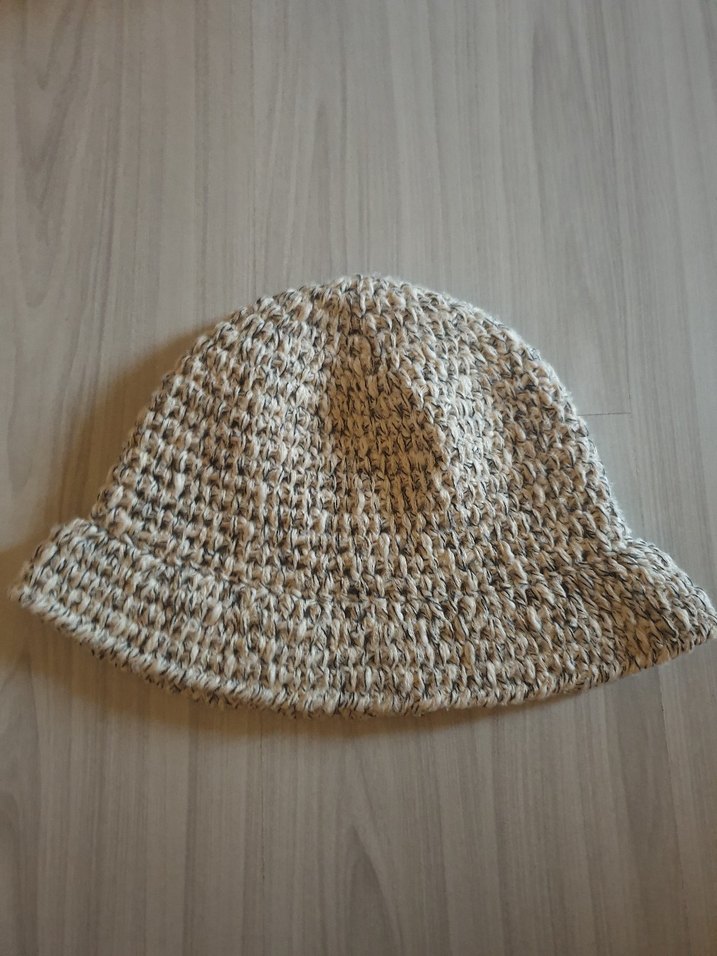 Bej Gri Örgü Bohem Kadın Şapka - Görsel 5