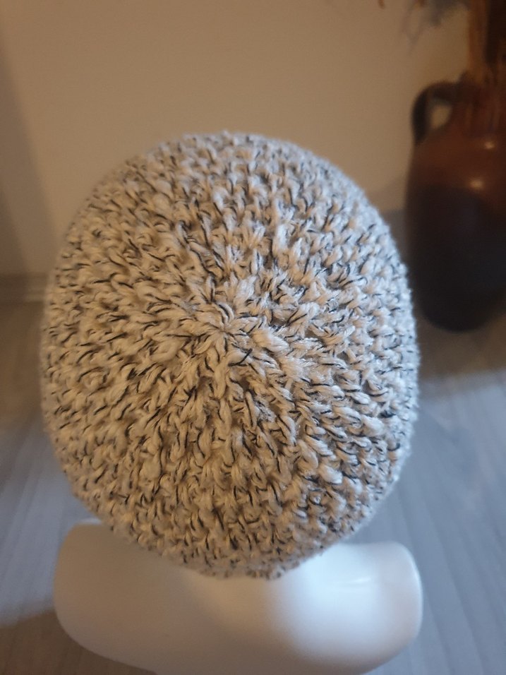 Bej Gri Örgü Bohem Kadın Şapka - Görsel 3