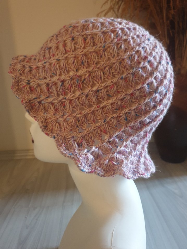 Pembe Örgü Kadın Şapka - Görsel 5