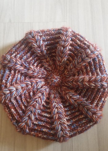 Kahverengi Örgü Bohem Kadın Bere - Görsel 3